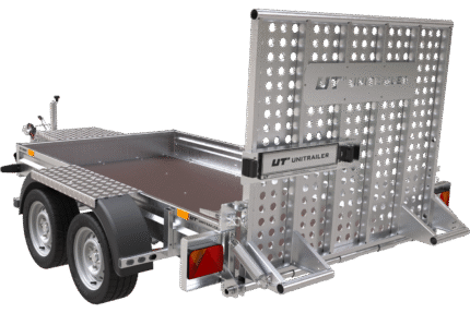 Remorque de chantier pour le transport d’une mini pelle